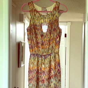 Printed silk mini dress